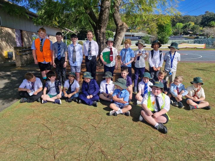 Dress like a teacher day. All these students came dressed as the principal