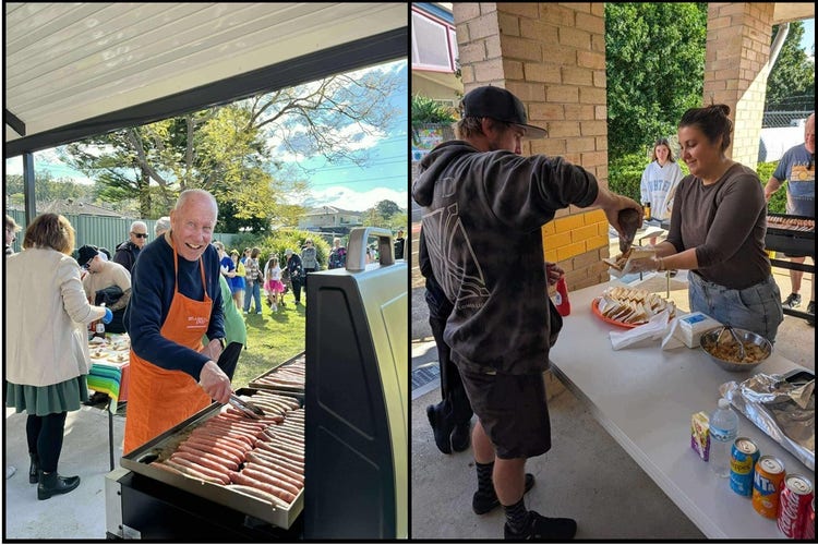 P&C staff working at a fundraising bbq